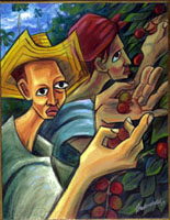Roel Caboverde Llacer
Recolectores de Cafe
(Coffee Pickers)
1999
Oil on canvas
23.5" x 18.5"
