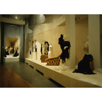 image of a scene from the 1992 exhibition In Black and White: Dress from the 1920s to Today at the Wexner Center for the Arts