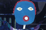 Clairan Ferrono Chicago, Illinois Self Portrait II: A Daughter's Eyes Commercial synthetics, painted, embellished with buttons 31x26