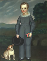 Image of a portrait of Franklin Henry Reed with his dog ca. 1837-1841