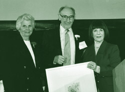 from left, Speaker of the House JoAnn Davidson, award recipient Ora Anderson and OAC Board Chair Barbara Robinson