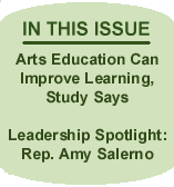 Arts Education Can Improve Learning, Study Says; Leadership Spotlight: Rep. Amy Salerno