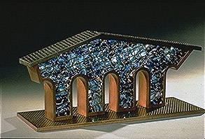 Brent Marshall 
American, born 1957; lives Cleveland Heights 
Aqueduct , 1994 
Glass and copper plated steel 
13 x 28 x 10 
Courtesy of the artist 