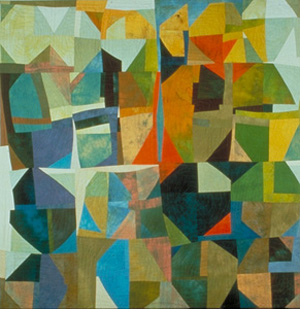 Nancy Crow, 1994-95 Bow Tie # 10, quilted hand-dyed cotton, 66" x 70" 