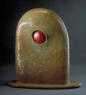 Eva Kwong, 1995 Nucle-I, stoneware clay, 21" x 10" x 20" 
