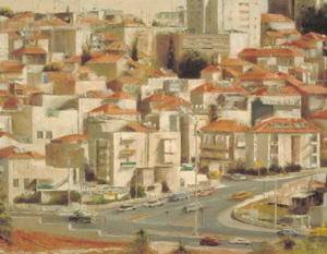 Yemima Ergas Vroman, 1995-1996 View of Jerusalem from the Supreme Court, oil on canvas 
