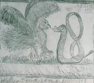 Eagle and Rattler Graphite on paper 14 x 17 inches 