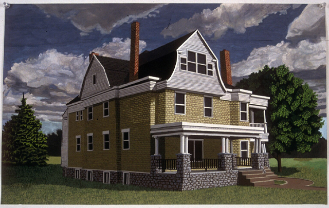 Philip BrouSteven Spielberg's Childhood Home2004Gouache on Twinrocker hotpressed watercolor paper (rendered from model)18" x 24"