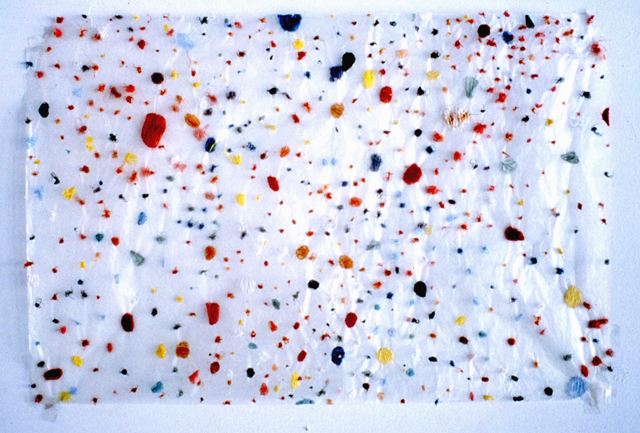 Suzanne Silver:Dot Drawing1999Thread/glassine24" x 36"