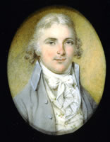 Ivory miniature portrait of Thomas Worthington, age 23, circa 1796. 