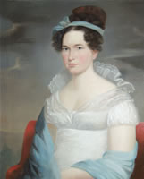 Portrait of Elizabeth Buchanan Woodbridge in oil on panel by Chester Harding, Chillicothe, Ohio, 1821