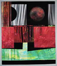 Art quilt titled Imbalance by Elizabeth Busch