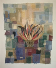Art quilt titled Facade XVII by Rosemary Claus-Gray
