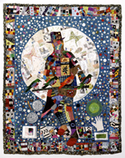 Art quilt titled Moonlight by Georgie Cline