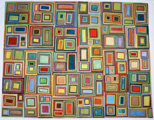 Art quilt titled Color All Around by Nancy Cordry