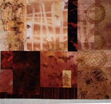 Art quilt titled Summers End II--Pondview by Denise Linet