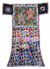 Art quilt titled Yes Dress by Therese May
