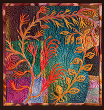 Art quilt titled Autumn Tones by Leslie Rego