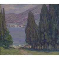image of a painting by Frederick Gottwald titled Mediterranean Landscape