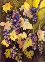 image of a painting by Norma Jean Laveck titled Start With Grapes