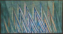 image of a quilt by Anna Hergert titled Summer Day at the Lake: Dawn to Dusk