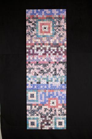 Image of a quilt by Deborah Anderson titled Green Dot Triptych