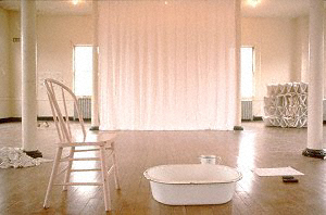 Malcolm Cochran 
Washing Feet (details) 
1996-97 
video projection, marble courtesy the artist 