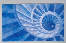 Art quilt titled Inward Spiral by Heather Allen Swarttouw