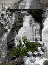 Art quilt titled High Falls by Barbara Webster